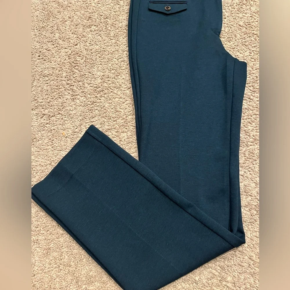 NWT Ann Taylor Straight Pants with Two Front Flap Pockets in Dark Teal size 4 - Picture 11 of 14
